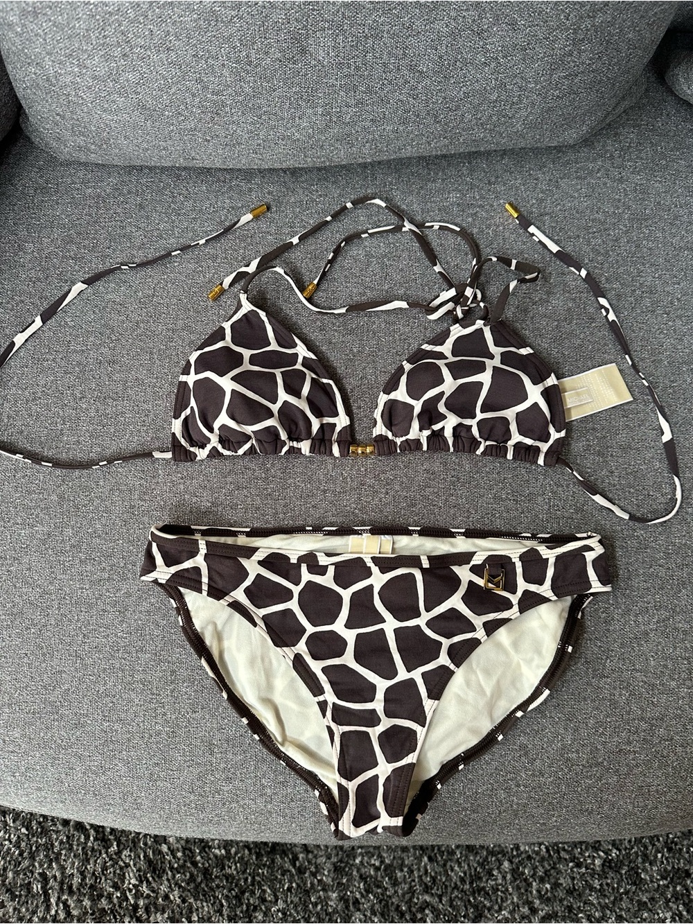 Michael Kors Giraffe-Print Bikini - Brown & Cream